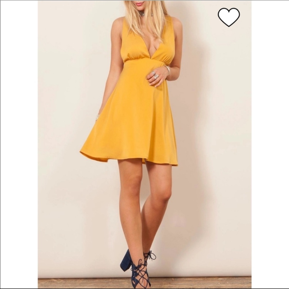 Gold V-Neck Dress, Brand New with Tags, Size Small